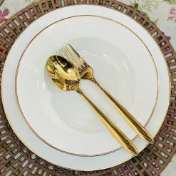 Regal Essence: White and Gold Classic Collection - Deep Plate (single piece)