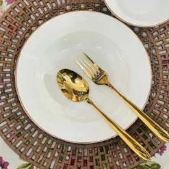 Regal Essence: White and Gold Classic Collection - Deep Plate (single piece)