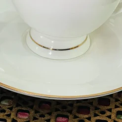 Regal Essence: White and Gold Classic Collection - Tea Cup & Saucer (single cup and single saucer)