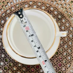 Regal Essence: White and Gold Classic Collection - Tea Cup & Saucer (single cup and single saucer)