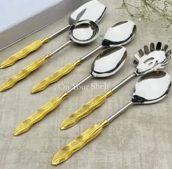 Royal Brass Serving Spoon Set Of Six
