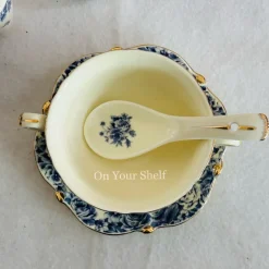 Secret Garden Blue Porcelain Soup Set (23 Piece)