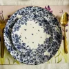 Secret Garden Blue Roses Gold Handle(75 piece dinner set for 8)