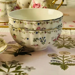 Secret Garden Pink Rose (75 piece dinner set gold handle)