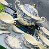 Secret Garden Soup Set Porcelain Blue Rose