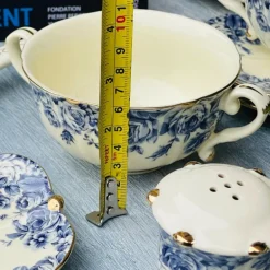 Secret Garden Soup Set Porcelain Blue Rose