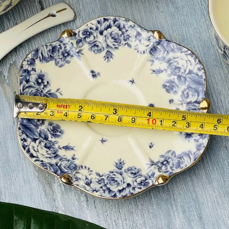 Secret Garden Soup Set Porcelain Blue Rose