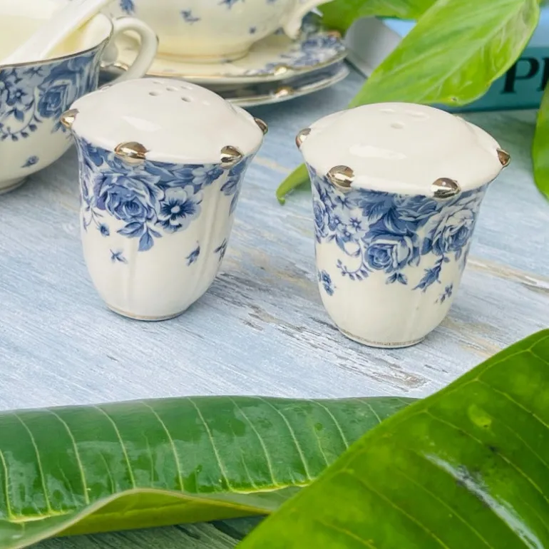 Secret Garden Soup Set Porcelain Blue Rose