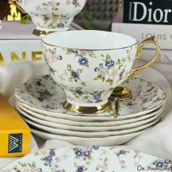 Secret Garden Tea Cups & Saucers-Spring Flowers