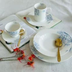 Serene Mist Tea Cups (Set Of Six Teacups & Saucers)