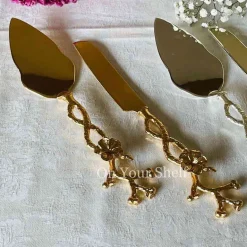 Slicer Knife and Cake Lifter Gold