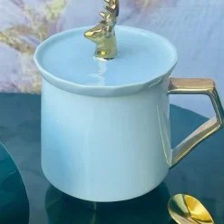 Stag Mug w/Lid & Spoon Grey