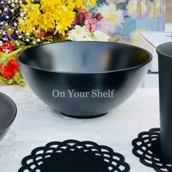 Stoneware Black Deep Bowl
