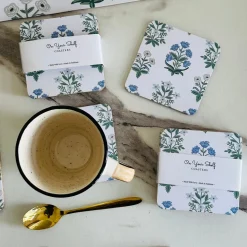 The Blue Ethnic Meadow Coaster (Pack Of Six)