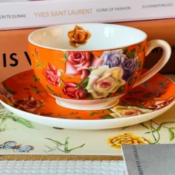 The Duchess’s Bloom In Orange (set of six cups and saucers)