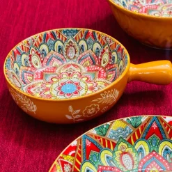 The Orange Ethnic Series Pot (with handle)