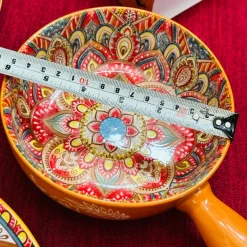 The Orange Ethnic Series Pot (with handle)