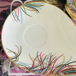The Peacock Love (Set Of Six TeaCups & Saucers)