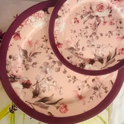 The Pink Blooms (18 piece plate set)
