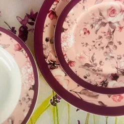 The Pink Blooms (18 piece plate set)