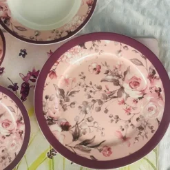The Pink Blooms (18 piece plate set)