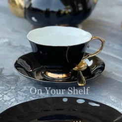 The Plain Black 24 Piece Tea Set