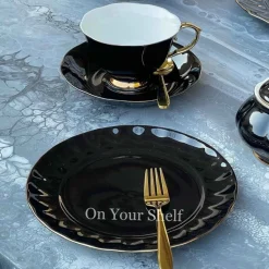 The Plain Black 24 Piece Tea Set