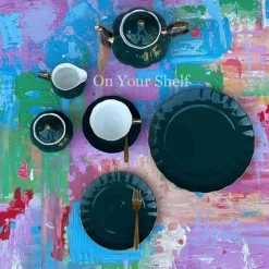 The Plain Deep Green 24 Piece Tea Set