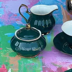 The Plain Deep Green 24 Piece Tea Set