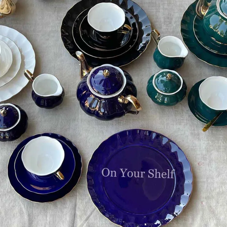 The Plain Deep Green 24 Piece Tea Set