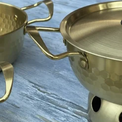 Timeless Elegance: Gold Hammered Heritage Serving Pot