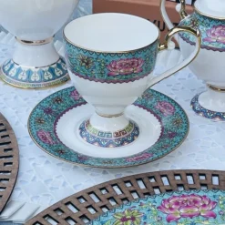 Turquoise Tranquility Versace-Inspired Tea Ensemble (24 piece tea set for six)