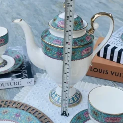 Turquoise Tranquility Versace-Inspired Tea Ensemble (24 piece tea set for six)
