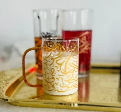 Urdu Calligraphy Glass Mugs (set of six)