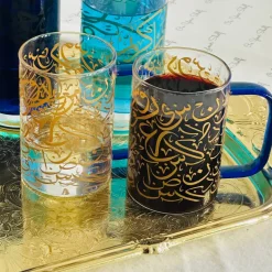 Urdu Calligraphy Glass Mugs (set of six)