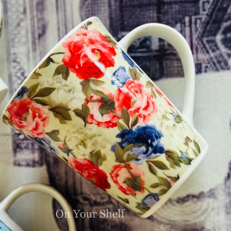 Vintage Rosette Mug Set (Set Of Four)