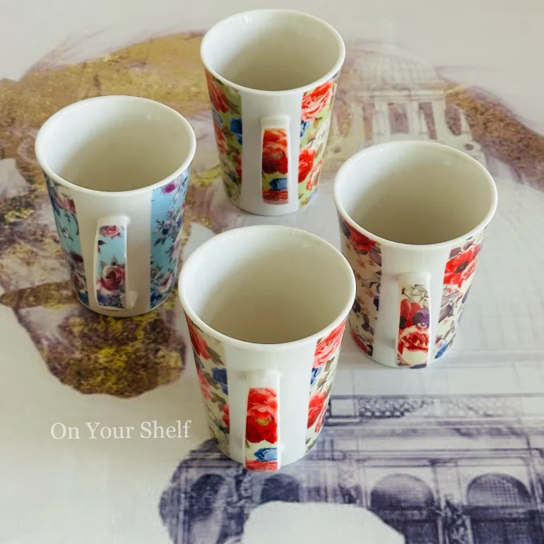 Vintage Rosette Mug Set (Set Of Four)