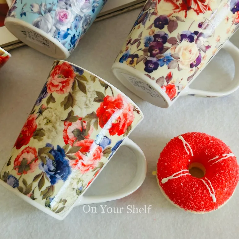 Vintage Rosette Mug Set (Set Of Four)