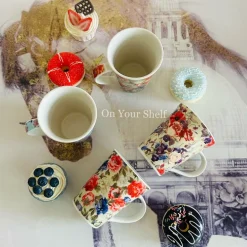 Vintage Rosette Mug Set (Set Of Four)