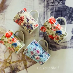 Vintage Rosette Mug Set (Set Of Four)