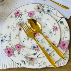 Whispering Gardens: Dreamy Floral Dining Set 61 piece dinner set
