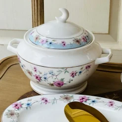 Whispering Gardens: Dreamy Floral Dining Set 61 piece dinner set