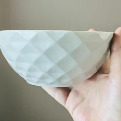 White Diamond Cut Bowl (single)
